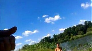 Dickflash - Jerking for a topless sunbather .360p