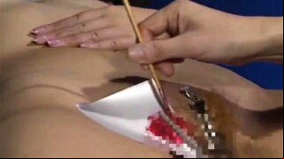 Subtitled bizarre Japanese pubic hair stylist at work